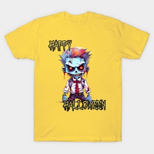 Spooky Zombie Boy Happy Halloween T-Shirt